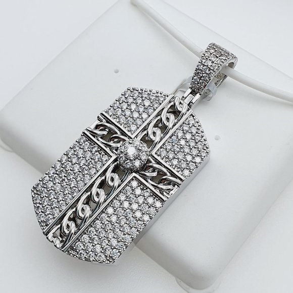 "925 Sterling Silver Plated CZ Pendant, EVBRS343 - Picture 1 of 9